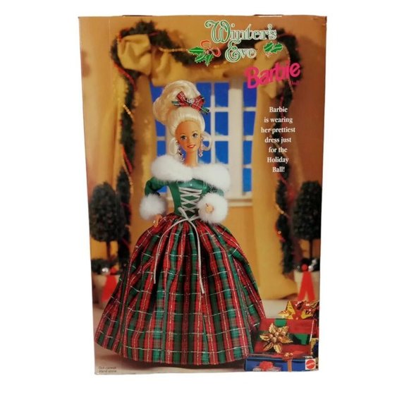 Winter's Eve Barbie #13613  Vintage 1994  NRFB  Plaid Gown   Doll-Mint   Box-VGC - Picture 4 of 11